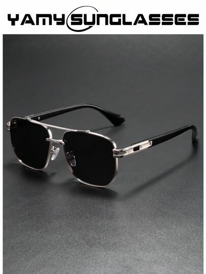 1 件复古金属男士时尚眼镜，经典休闲眼镜