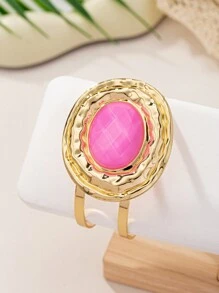 1 件/套 2025 新款欧美夸张个性金属网菱形仿珍珠戒指耳环手链项链套装，小众高端优雅百搭珠宝套装，适合女士、派对和日常佩戴，礼物 - 首飾套裝 - 查看 55