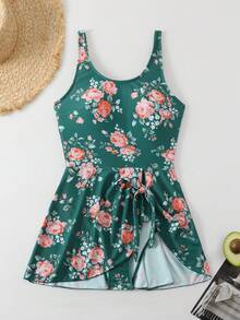 2024 New Floral Print One-Piece Swimsuit Summer - Multicolor - View 1