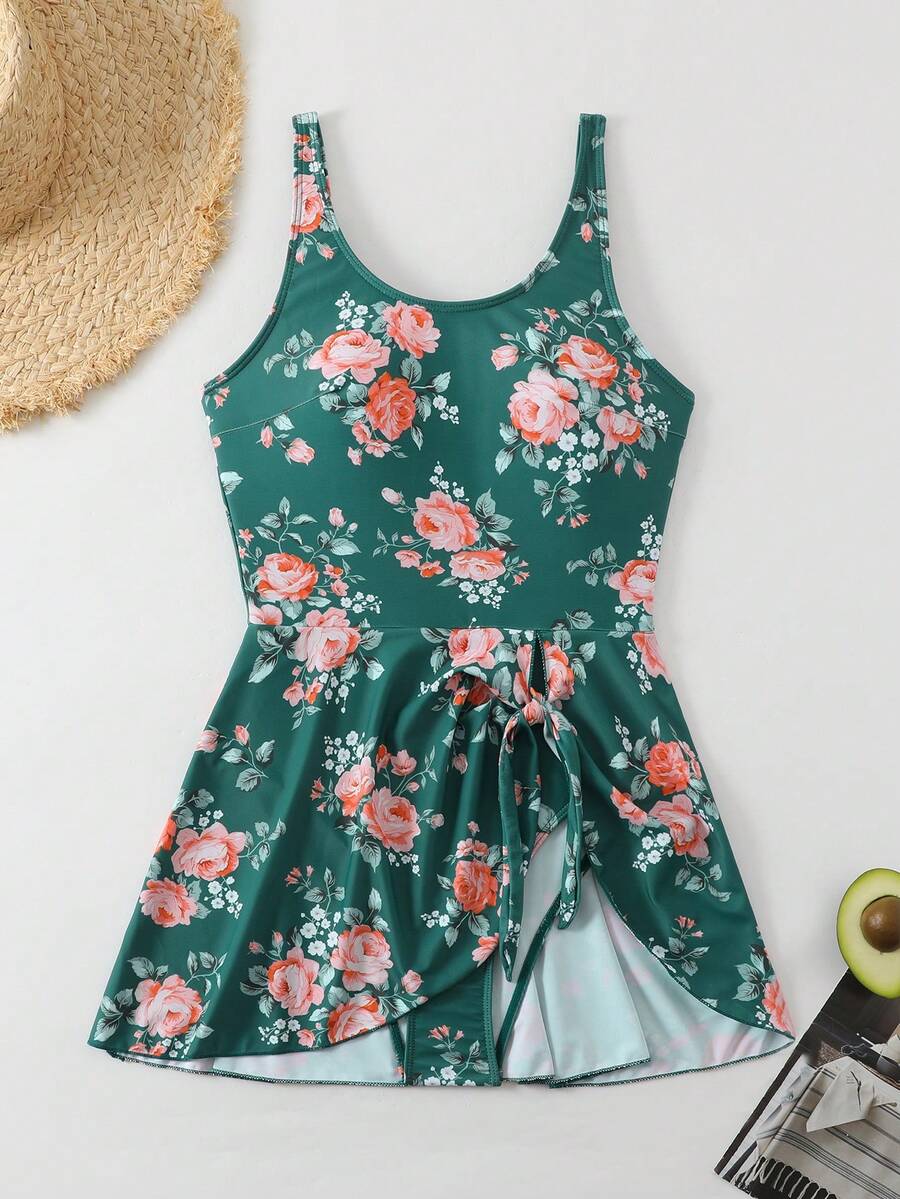 2024 New Floral Print One-Piece Swimsuit Summer - Multicolor - View 1
