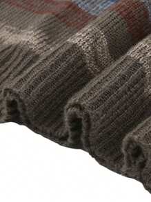 Women Sweater, Vintage Long Sleeve Crew Neck Striped Knit Pullover Tops For Casual Daily - Xám - Xem 7