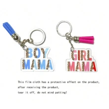 1 件简约“BOY GIRL”字母和“MAMA”亚克力流苏装饰，适合作为母亲节礼物送给妈妈 - 彩色 - 查看 6