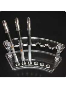 1 件装塑料铅笔架展示架 6 槽笔展示架眉笔架化妆刷架收纳架 - 彩色 - 查看 3