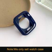 1 件女式糖果色硅胶防摔保护壳适用于 38/40/41/42/44/45 毫米 Apple Watch SE/9/8/7/6/5/4/3/2/1 - 深藍色 - 查看 3