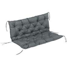 Outsunny Outsunny Garden Bench Cushion, 2 Seater Swing Chair Cushion, Seat Pad With Ties For Indoor And Outdoor Use, 110 X 120 Cm, Dark Grey