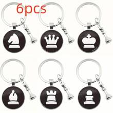 6 chiếc/1 chiếc Móc khóa quân cờ vua hình Vua, Hậu, Xe, Hiệp sĩ, Tượng, Tốt, Trang sức đá quý thời gian, Quà tặng tốt nghiệp, Móc khóa cho nam nữ Quà tặng tiệc thể thao Giáng sinh - nhiều màu - Xem 3