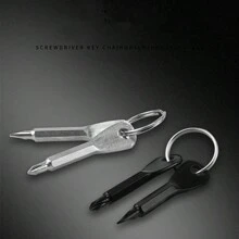 2pcs/Set Portable Cross Slotted Screwdriver Keychain, Multi-Functional Mini Pocket Repair Tool, Outdoor Camping Accessories, Kitchen Hardware