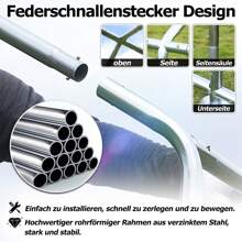 LILIIN Chicken Coop Free-Range Enclosure Chickens 3x2x2 M/ 3x4x2 M/ 3x6x2 M/ 3x8x2 M Chicken Enclosure Chicken House Roof Poultry House Galvanized Steel Frame With PE - 3x8x2m - Xem 7