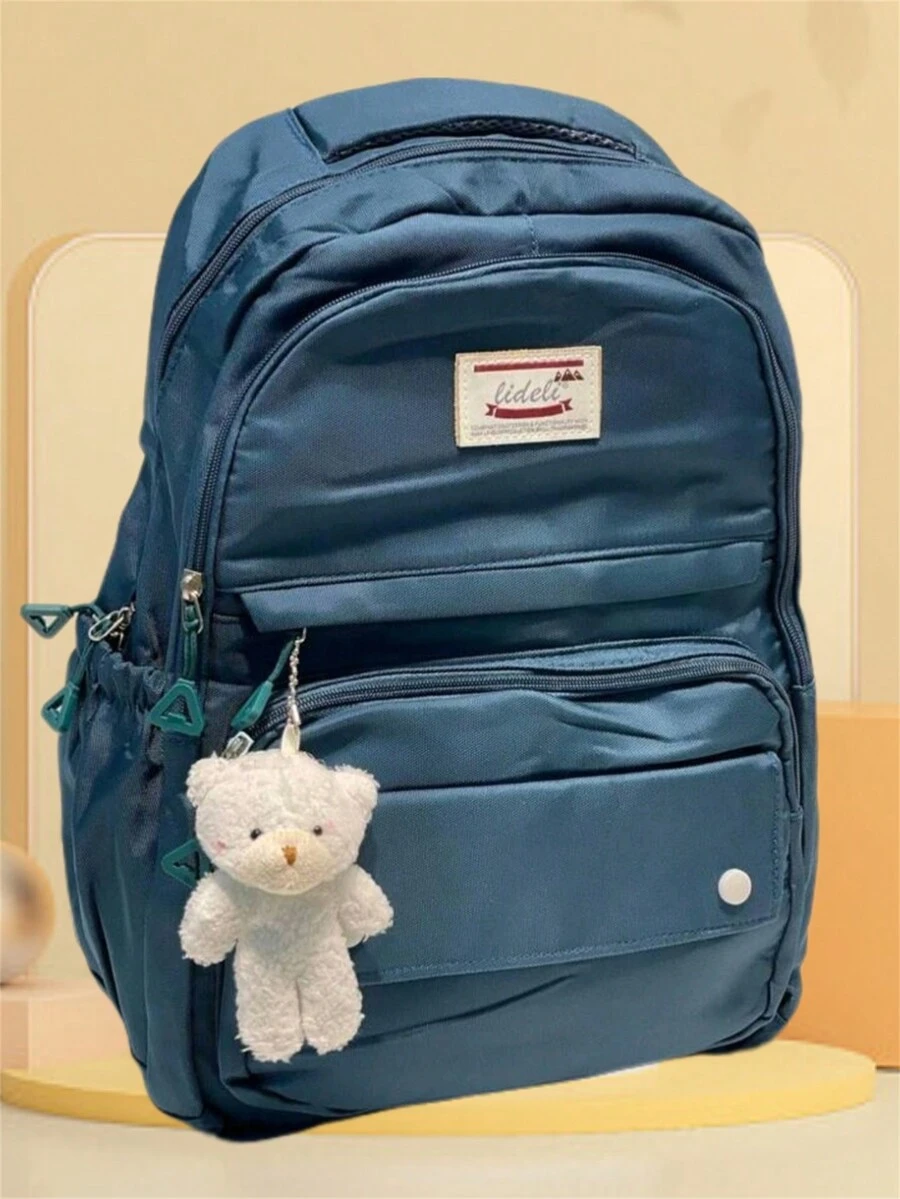 Women Waterproof Backpack Korean Style Casual School Work Travel Multifunctional With Buckle And Zipper - 綠色 - 查看 1