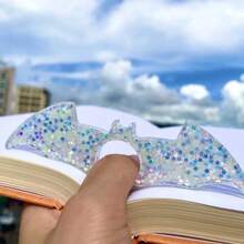 1 件大号夜光恐怖蝙蝠形书签，创意透明树脂恐怖主题书签，个性化阅读配件，送给读者、爱书人、教师的礼物 - 彩色 - 查看 11