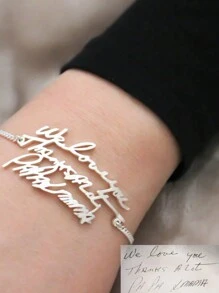 Vòng tay tùy chỉnh có tên cá nhân hóa dành cho phụ nữ Quà tặng Giáng sinh cá nhân hóa, Ý tưởng quà tặng, Cho ngày kỷ niệm, Cho ngày sinh nhật, Cho trang phục hàng ngày, Cho vũ hội, Cho ngày của mẹ, Cho ngày lễ tình nhân, Cho lễ tốt nghiệp Cho đám cưới - Bạc - Xem 4