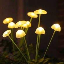 1 件太阳能硅胶水母灯，花园装饰灯，太阳能供电，草坪桩，适用于花园、阳台、户外、庭院、小屋、露营、节日氛围装饰 - 彩色 - 查看 11