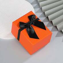 1pc High-End Fashion Ribbon Bow Watch Storage Box, Business Gift Box With Lid For Watch Accessories, Square Packaging Empty Box, Holiday/Valentine's Day Gift Box Valentines