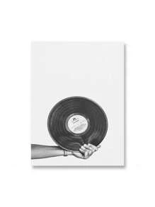 1 buc. Imprime muzicale alb-negru, retro, disc de vinil, chitară, afiș, artă de perete, pictură pe pânză, imagine nordică pentru sufragerie, decorațiuni interioare, fără cadru