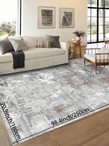 1 Stück grauer bedruckter Teppich, Nachahmung aus kurzflorigem Kaschmirmaterial, weich und angenehm, leicht zu pflegen, wasserdicht und rutschfest, maschinenwaschbar, geeignet für Wohnzimmer, Schlafzimmer, Küche, Esszimmer, Raumdekoration, Heimdekorationsmatte. Geeignet für Herbst und Winter.