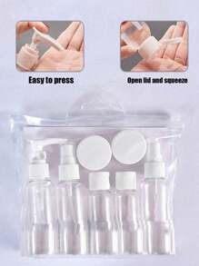 PP材质旅行瓶套装，可重复灌装，便携，防漏，适用于盛装洗漱用品、空液体容器、乳霜、洗发水、护发素、液体等。（实际产品不包含纸制品）万圣节、圣诞节礼物，适合送给朋友、长辈、父母、老师、护士等。 - 白色 - 查看 12
