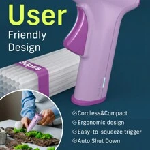 Narbell Pistola de pegamento inalámbrica de 4V, pistola de pegamento con precalentamiento rápido en 12 s, recargable por Type-C con batería de 2000mAh, barras de pegamento de 7 mm x 30, apagado inteligente, ideal para proyectos DIY/hechos a mano/reparaciones