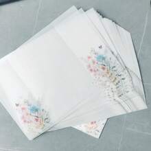 20 piezas de papel vegetal con diseños de flores y mariposas apropiados para invitaciones de boda de 5 x 7 - Rosa - Ver 4