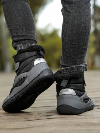 Kids Warm Snow Boots With Fur,Waterproof Ankle Boots For Girls,New Winter Collection