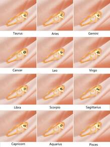 1pc Stainless Steel Fashion Double Heart Shaped Letter Engraved Ring For Women, Couple Gift - Yellow Gold - View 6