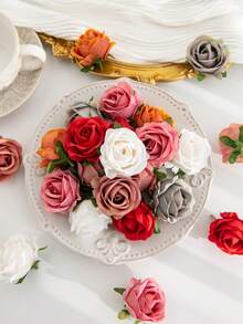 10 件多色人造花玫瑰头和花蕾假植物、房间装饰、秋季装饰、假花、植物、花园、秋季装饰、中心装饰 DIY 系统盒、蛋糕装饰、花环材料、节日生日派对装饰、婚礼新娘手腕花、鲜花手捧材料、家庭花店、花园、情人节礼物、新年装饰材料 - 彩色 - 查看 8