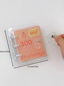 1pc Candy Colored Portable Money Saving Challenge Binder, Travel Budget Binder Couple Solid Color Portable Money Saving Challenge Binder, S150, S300, S500, S1000 Savings Budget Binder With Cash Envelopes (25 Pages), Savings Challenge Book, Saving Money And Challenge Binder Cash Notebook - Multicolor - View 6