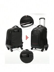 New Multifunctional Carry-On Trolley Backpack, Detachable Wheels, Large Capacity Travel Trolley Backpack, Waterproof Oxford Fabric, Suitable For Business Trip, Travel, Vacation, 18-Inch 20-Inch Bag For School School Accessories School Stuff - Black - View 6