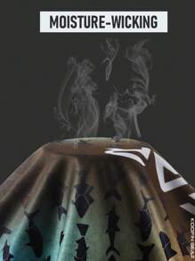 Camisa de pesca tipo novio de alta eficacia con gradiente azul-naranja, de tela transpirable con cuello y capucha incorporados, para vestir de pesca - Naranja Quemada - Ver 4