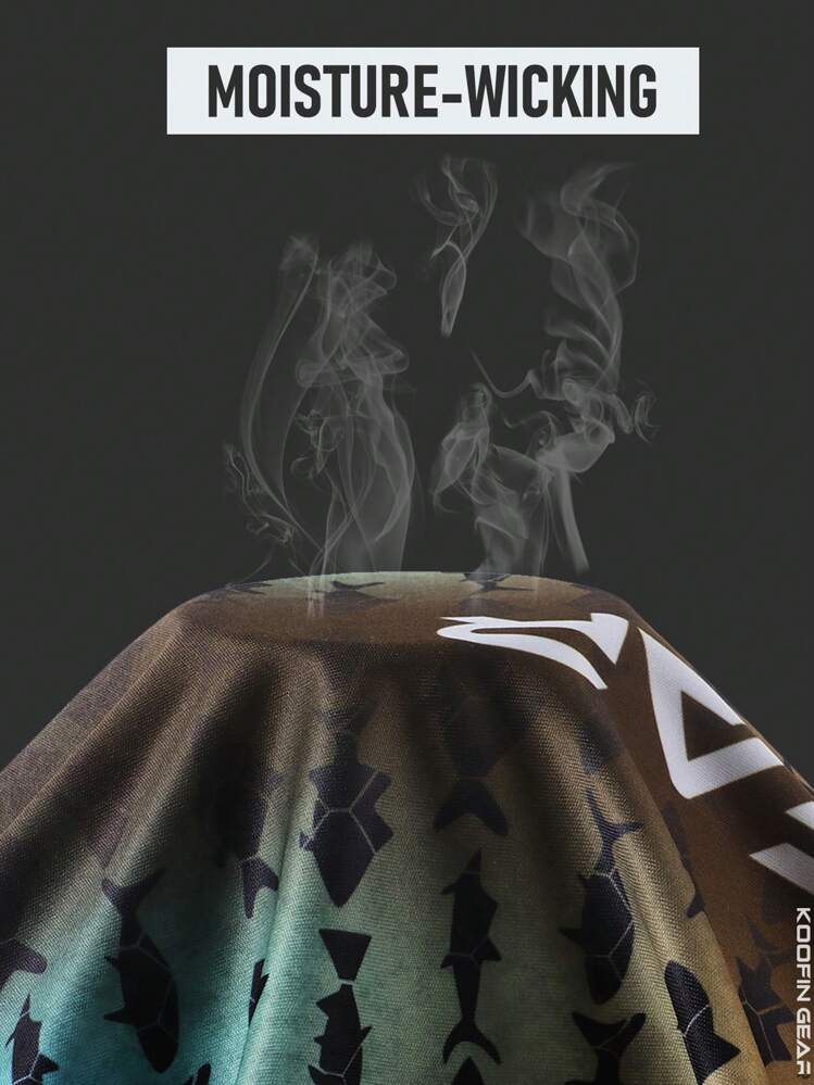 男友风格男士高性能钓鱼衬衫蓝橙渐变钓鱼衬衫透气面料带内置绑腿和兜帽钓鱼服 - 亮橙色 - 查看 4