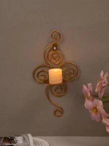 1 chiếc nến treo tường bằng sắt rèn, giá nến treo tường phong cách mộc mạc, đồ trang trí treo tường theo chiều dọc, giá nến treo nghệ thuật treo tường bằng kim loại màu vàng thích hợp cho phòng khách gia đình, phòng ăn, spa, quán bar Halloween, ma quái, mùa thu, lễ hội, ngày lễ Giáng sinh, mùa đông, ngày lễ, lễ hội, quà tặng - Vàng - Xem 15