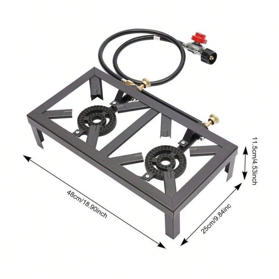 Cast Iron Double Burner Portable Outdoor Camp Stove Propane Gas Lpg Bbq