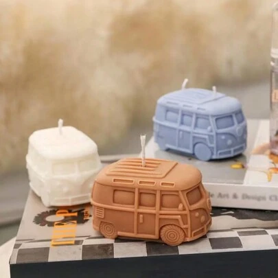 Silicone Candle Mold Set, Creative Bus Shape Wax Mold For DIY Plaster Craft Candle Making Kit