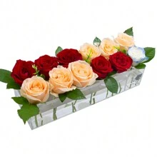 亚克力长方形花瓶 - 长方形花瓶 - 家居装饰婚礼透明花瓶（不含花）