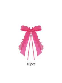 10 件/套爱心丝带蝴蝶结情人节礼物婚礼装饰心形纱丝带蝴蝶结礼物装饰蝴蝶结 - 彩色 - 查看 9