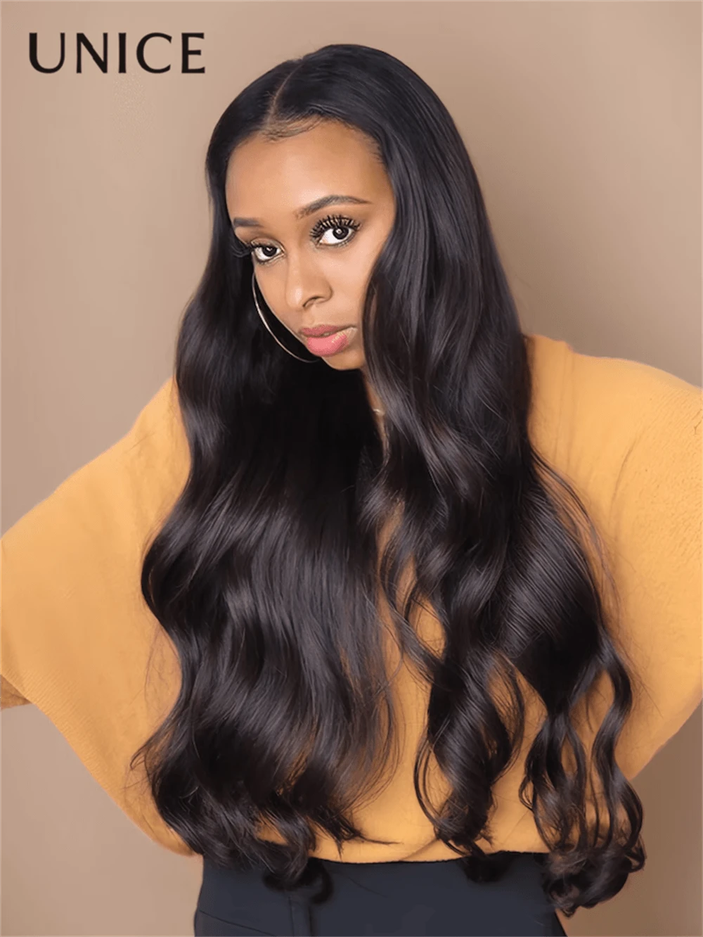 Peluca frontal de encaje 360 de Unice Hair, peluca de cabello humano ondulado de color natural con densidad del 150 % - SNatural - Ver 1