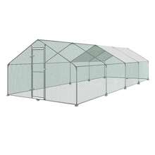 LILIIN Chicken Coop Free-Range Enclosure Chickens 3x2x2 M/ 3x4x2 M/ 3x6x2 M/ 3x8x2 M Chicken Enclosure Chicken House Roof Poultry House Galvanized Steel Frame With PE - 3x8x2m - Xem 3