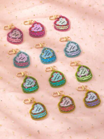 1 Stück exquisiter personalisierter Glitzer Geburtstagskuchen herzförmiger 12 Sternzeichen Acryl Schlüsselanhänger Rucksack Ornament/Taschenzubehör/Schultaschenzubehör/Geldbörsenanhänger/Geschenk für Freunde Autoschmuck Rucksack für Schule, süßer Goth Y2k Taschenlanyards mit ID-Halter, Autoschmuck, Weihnachtsgeschenk für Lehrer, Schwester