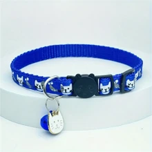 4件/8件随机卡通图案宠物项圈带铃铛和吊坠，可调节猫项圈，防逃脱扣猫配件 - 彩色 - 查看 7