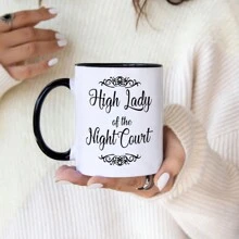 Caneca de Café Cerâmica Inspirada em Sarah J. Maas - Design de Espinhos e Rosas do Tribunal Noturno de Rhysand, Isolada, Lavar à Mão Apenas, Perfeita para Casa e Volta às Aulas