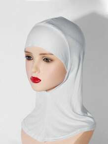 1/2件装女士莫代尔头巾内衬头巾颈部下巴遮盖伊斯兰弹力针织围巾帽子即时内衬头巾睡帽 - 女士頭巾帽 - 查看 10