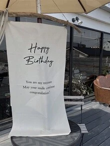 1 tấm vải treo dùng làm phông nền cho bữa tiệc sinh nhật, có thể dùng làm đạo cụ chụp ảnh và làm chăn treo trang trí. - trắng - Xem 5