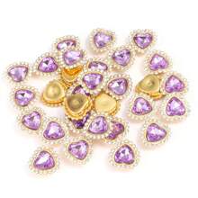 30pcs/Set Colorful Heart Rhinestone DIY Accessories, Random Color