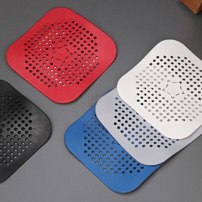 1pc Silicone Drain Cover, Bathroom Sink Strainer, Hair Catcher, Drain Protector