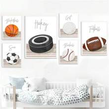 1pc Wall Arts Posters Optional Frame Modern Frameless Football Basketball Baseball Golf Sport Wall Art Canvas Painting Poster Pictures Room Decor Teen Room Decoration - Multicolor - View 6