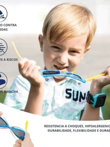 UV400 Polarized Flexible Silicone Kids Sunglasses For Children - 紅色 - 查看 2