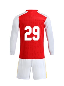 Kids & Teens' New Casual Sports Training Quick-Dry Long Sleeve Sportswear Set, Comfortable, Breathable, Suitable For Leisure, Sports, Football, Group Activities, Number 29