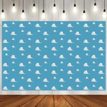 1 Stück Cartoon Blauer Himmel Weiße Wolken Fotografie Hintergrund Heldengeschichte Thema Foto Hintergrund 150 x 100 cm / 210 x 150 cm / 240 x 180 cm / 270 x 180 cm Neugeborenen Babyparty Geburtstag Banner Innen Außen Muttertag Dekoration Zubehör