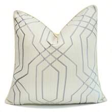 1pc Luxury Geometric Stripe Jacquard Pillow Cover - High-Density Polyester Cushion Case With Precision Woven Patterns - Available In 18x18in (45x45cm) & 20x20in (50x50cm) For Sofa/Living Room/Hotel/Bedroom Decor (Insert Not Included)