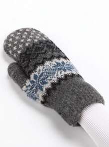 Unisex Knitted Fingerless Gloves - Cycling - Skiing, Windproof, Made Of Polyester Fiber - Thickened For Home And Office, Machine Washable - Multicolor - View 9