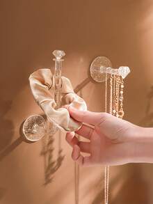 2 Giá để dây buộc tóc và băng đô nhẹ và tiện lợi, móc treo tường không cần đục lỗ, giá treo băng đô và trang sức có móc treo tường - Nhiều màu - Xem 1